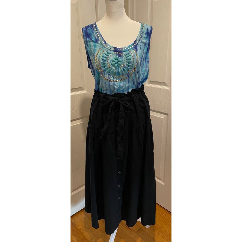 Roamans Womens Beaded Tank Top Large Hippie Boho Artsy Festival Indie Concert - Picture 2 of 10